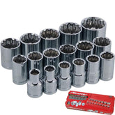 Neilsen Metric Drive Sockets 10mm - 30mm Socket Set In Bmc 17pc 1/2"